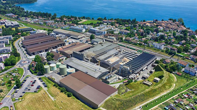 View of the Vetropack St-Prex production site in Switzerland